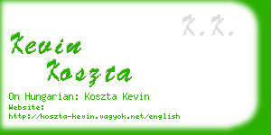 kevin koszta business card